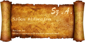 Szűcs Alfonzina névjegykártya